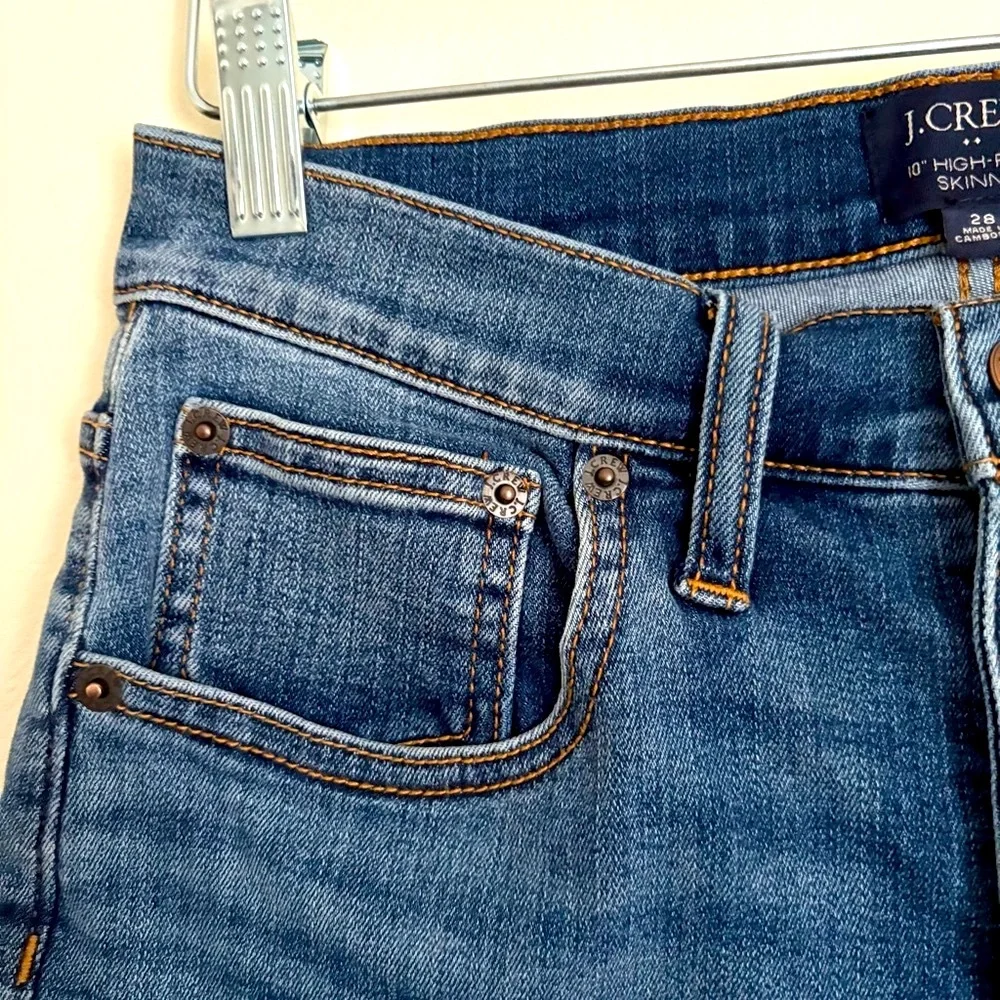 J. Crew Jeans Skinny 10” High Rise Raw Hem Sz 28 Inseam-26”